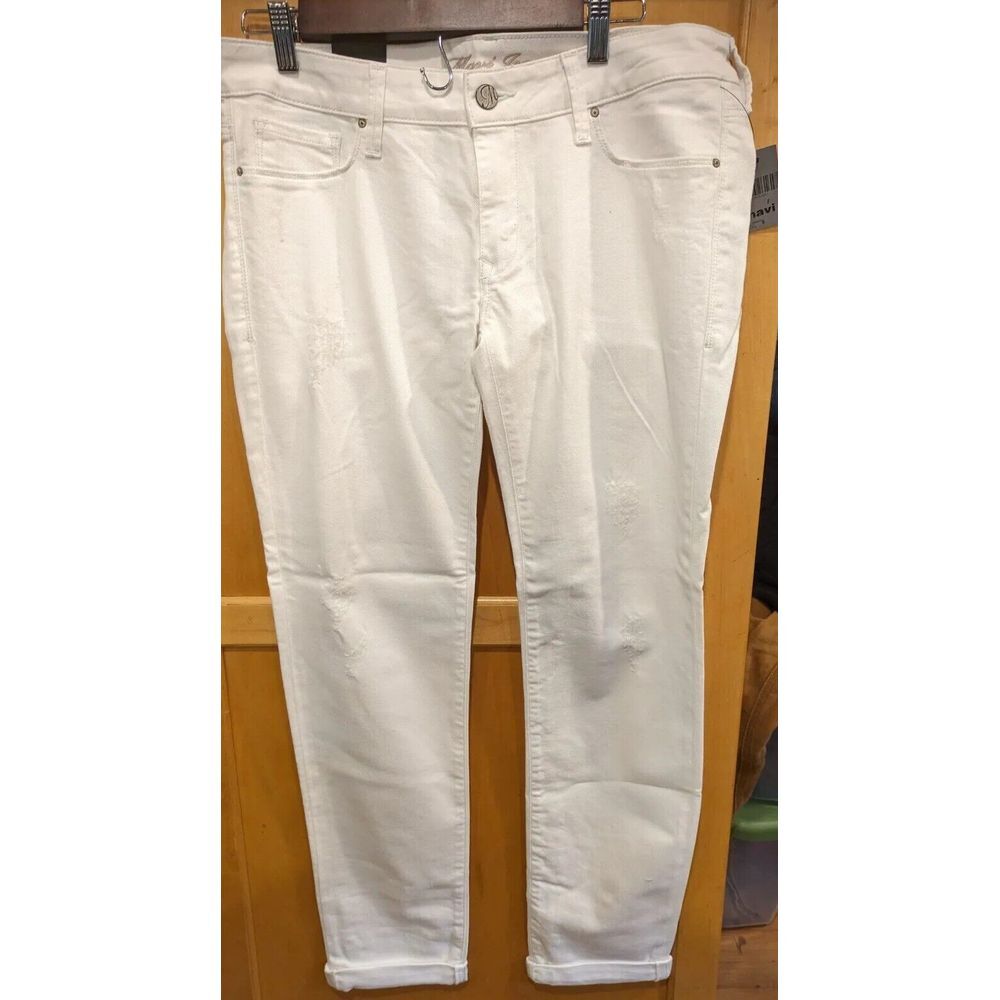 Mavi Jeans Womens 30x32 Tag  Actual 32X33‎ Emma Slim Boyfriend DIstress White